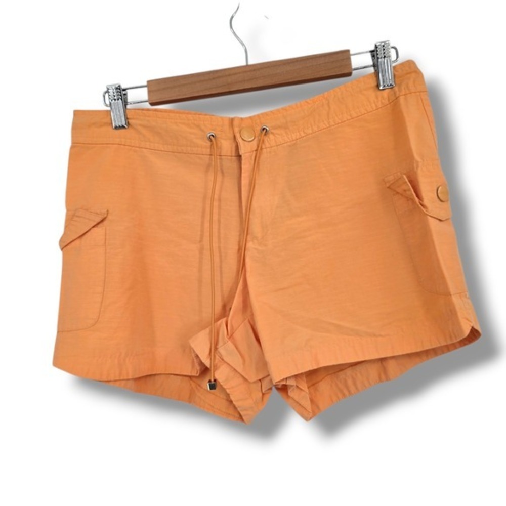 Steve & Barrys Womens Orange Ripstop‎ Cargo Shorts Size 4 Drawstring Vintage Y2k